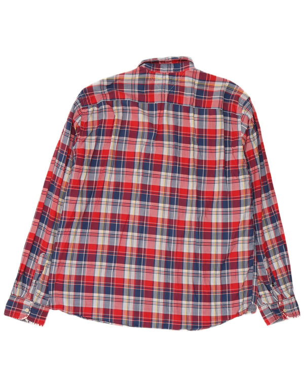 Tommy Hilfiger Camisa Vintage Fit para Hombre XL Algodón a Cuadros Rojos