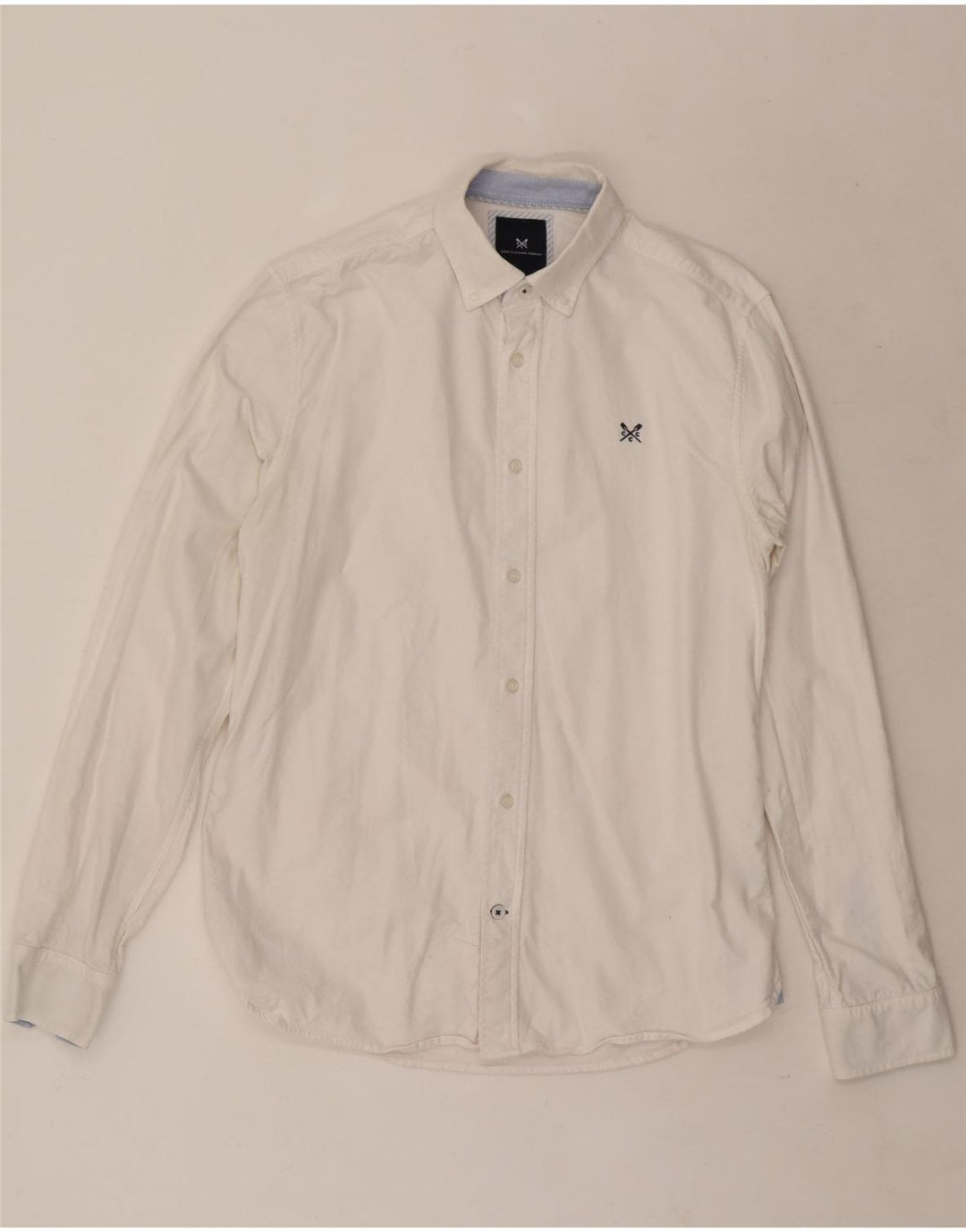 Crew Clothing Camisa Slim Fit para Hombre Algodón Blanco Pequeño