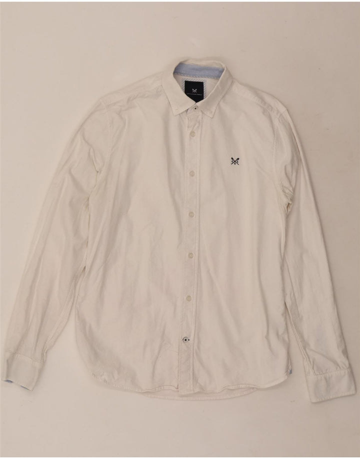 Crew Clothing Camisa Slim Fit para Hombre Algodón Blanco Pequeño