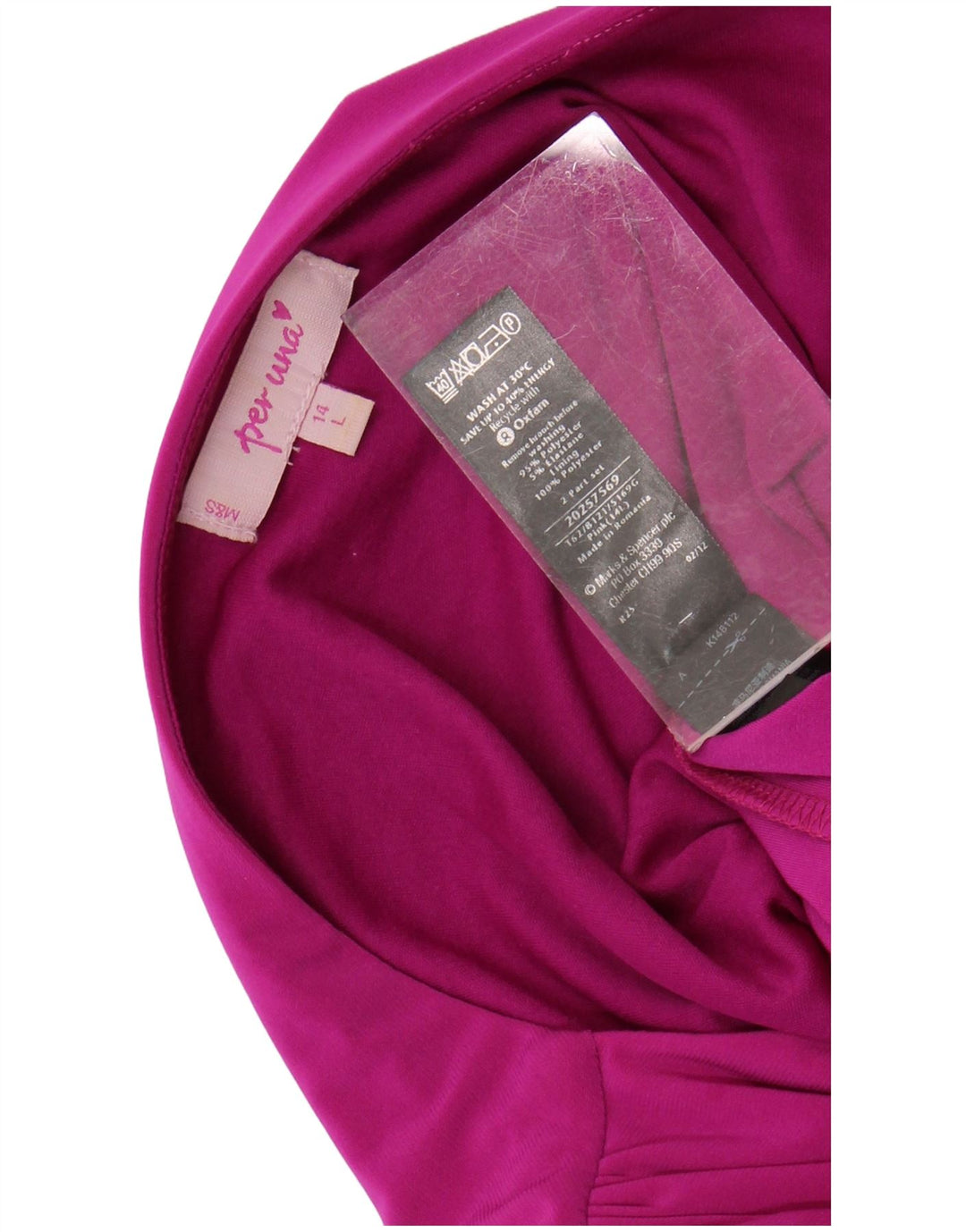 PER UNA Vestido tubo de manga 3/4 para mujer UK 44 Poliéster rosa grande