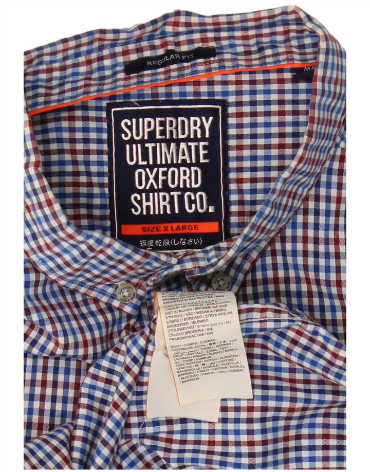 Superdry Camisa Regular Fit XL De Algodón A Cuadros Azul Para Hombre