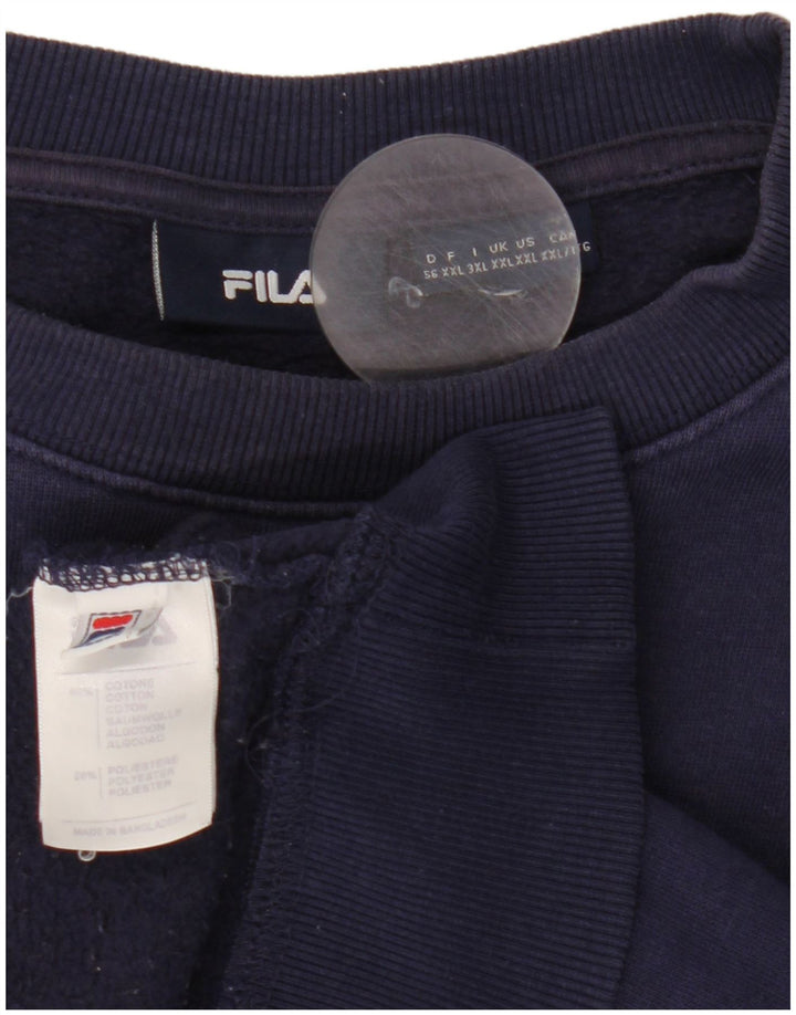 Fila Mens Graphic Sudadera Jumper 2XL Azul Marino Algodón