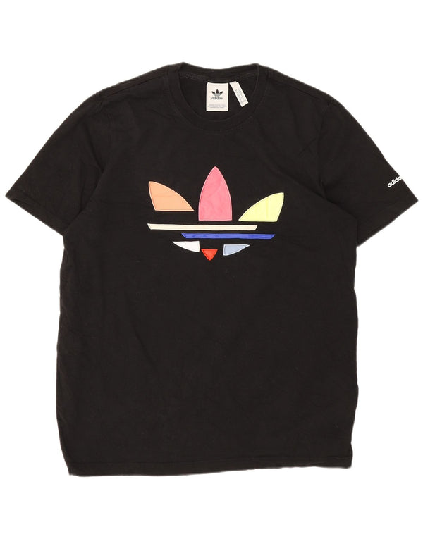 Adidas - Camiseta gráfica para hombre, talla grande, algodón negro