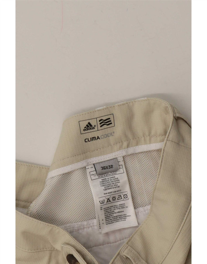 Adidas Pantalón chino recto Climacool para hombre W36 L32 Poliéster beige
