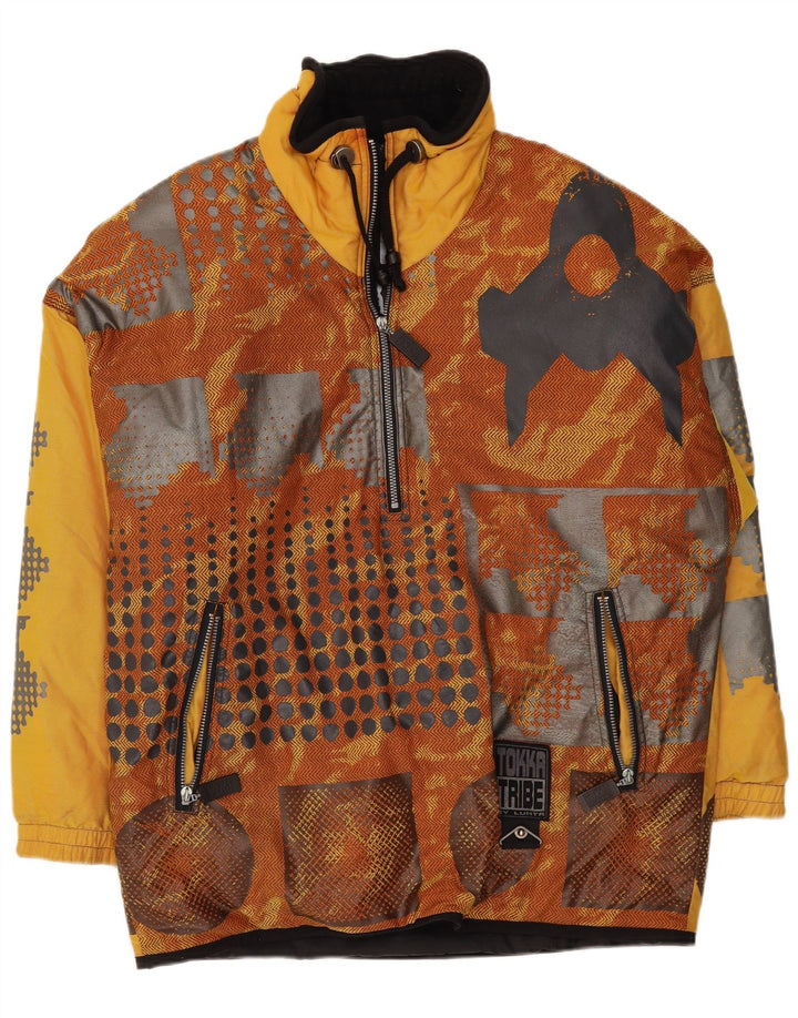 Tokka Tribe Chaqueta cortavientos para hombre UK 38 Medio Amarillo Geométrico