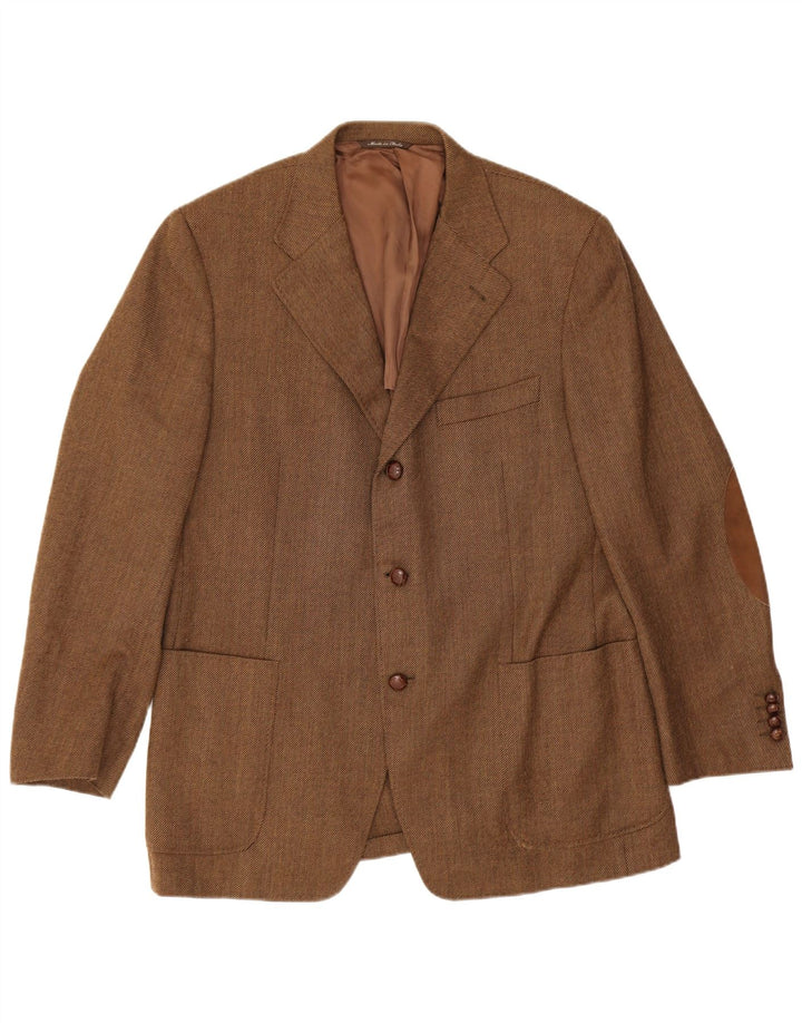 Canali Chaqueta tipo blazer de 3 botones para hombre IT 54 2XL Lana virgen marrón