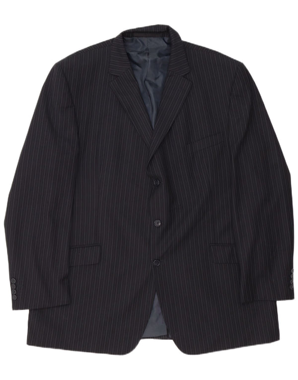 Marks & Spencer Chaqueta tipo blazer de 3 botones para hombre UK 48 2XL Azul marino a rayas