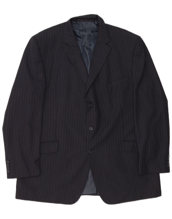 Marks & Spencer Chaqueta tipo blazer de 3 botones para hombre UK 48 2XL Azul marino a rayas