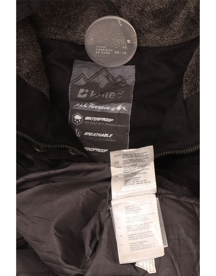 Killtec Abrigo cortavientos con capucha para mujer UK 46 Grande Poliéster negro