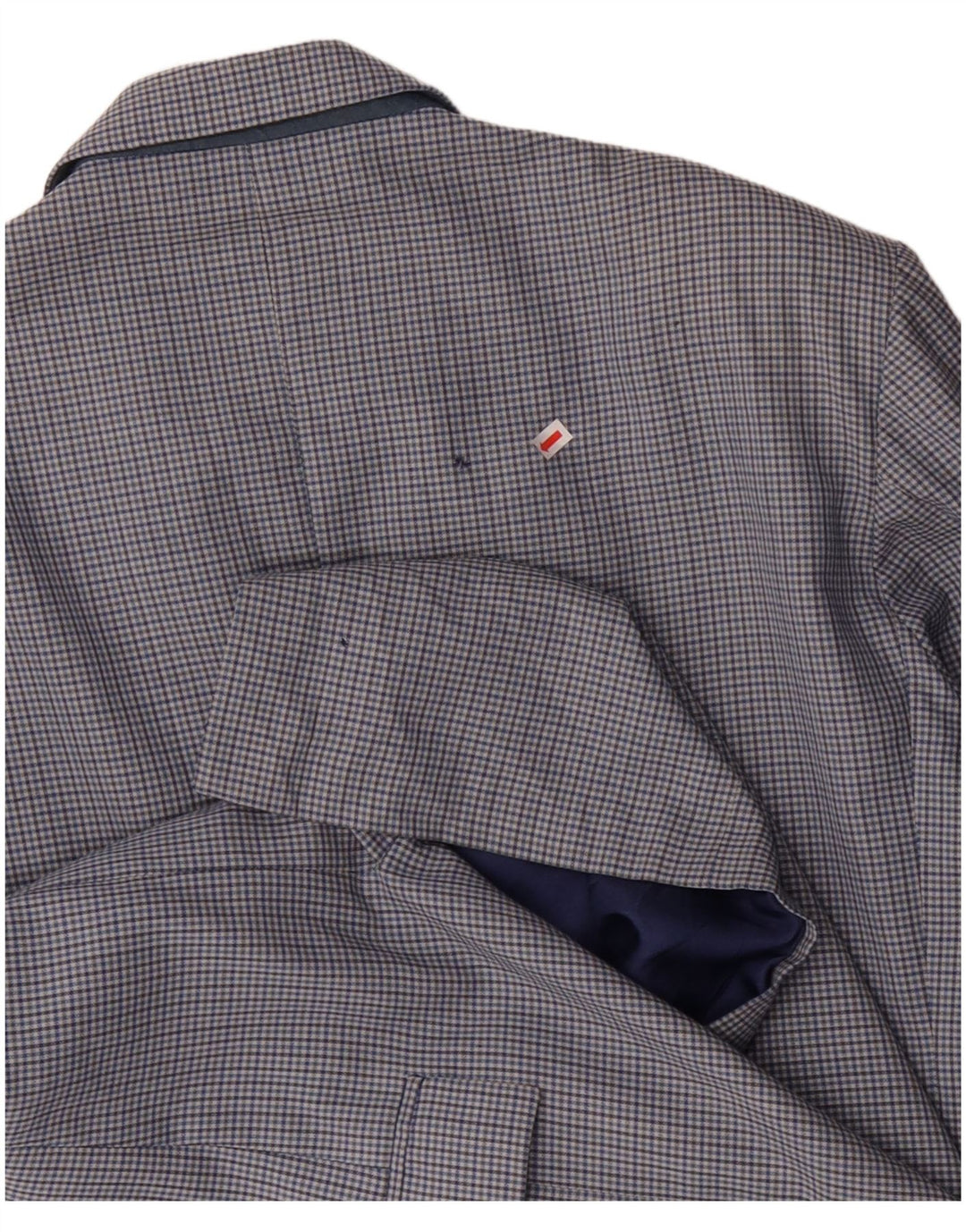 VINTAGE Chaqueta Blazer de 2 Botones para Hombre IT 50 Lana de Cuadros Azul Grande