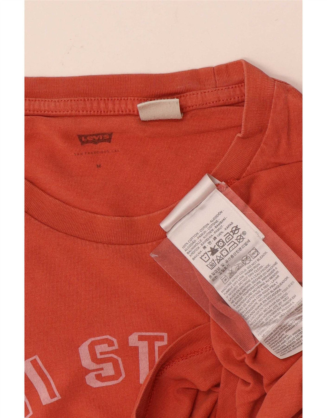 Levi's Camiseta gráfica para hombre Top de algodón naranja medio