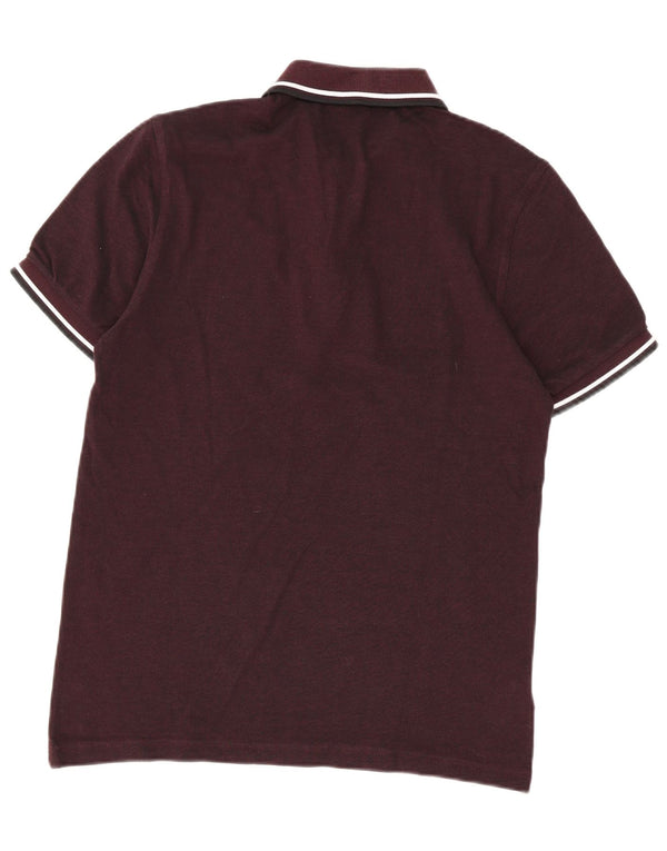 Fred Perry Mens Polo Shirt Medium Maroon Cotton