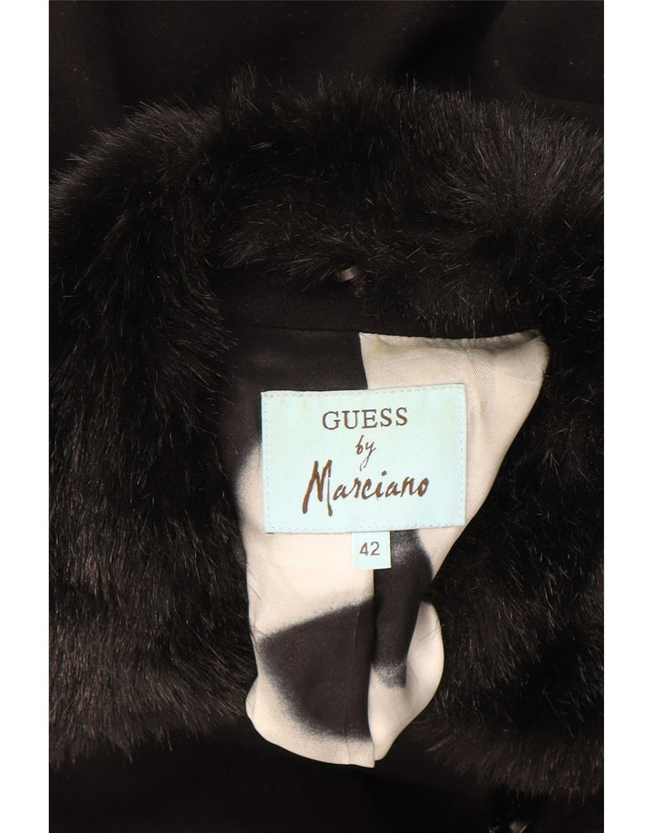 Guess By Marciano Abrigo Cruzado Mujer IT 42 Lana Negra Mediana