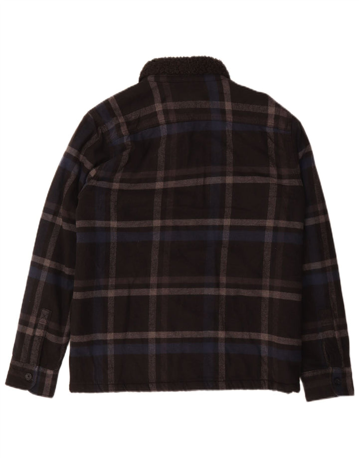 Hollister Chaqueta Sherpa para hombre Reino Unido 36 Small Black Check Cotton