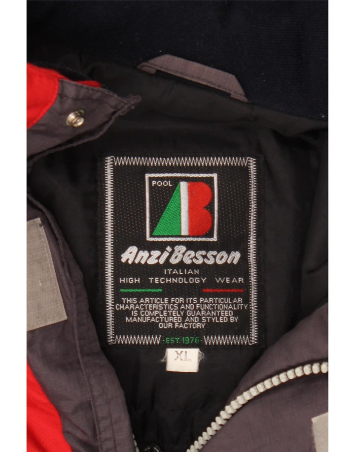 Anzi Besson Chaqueta cortavientos para hombre UK 42 XL Bloque de color multicolor