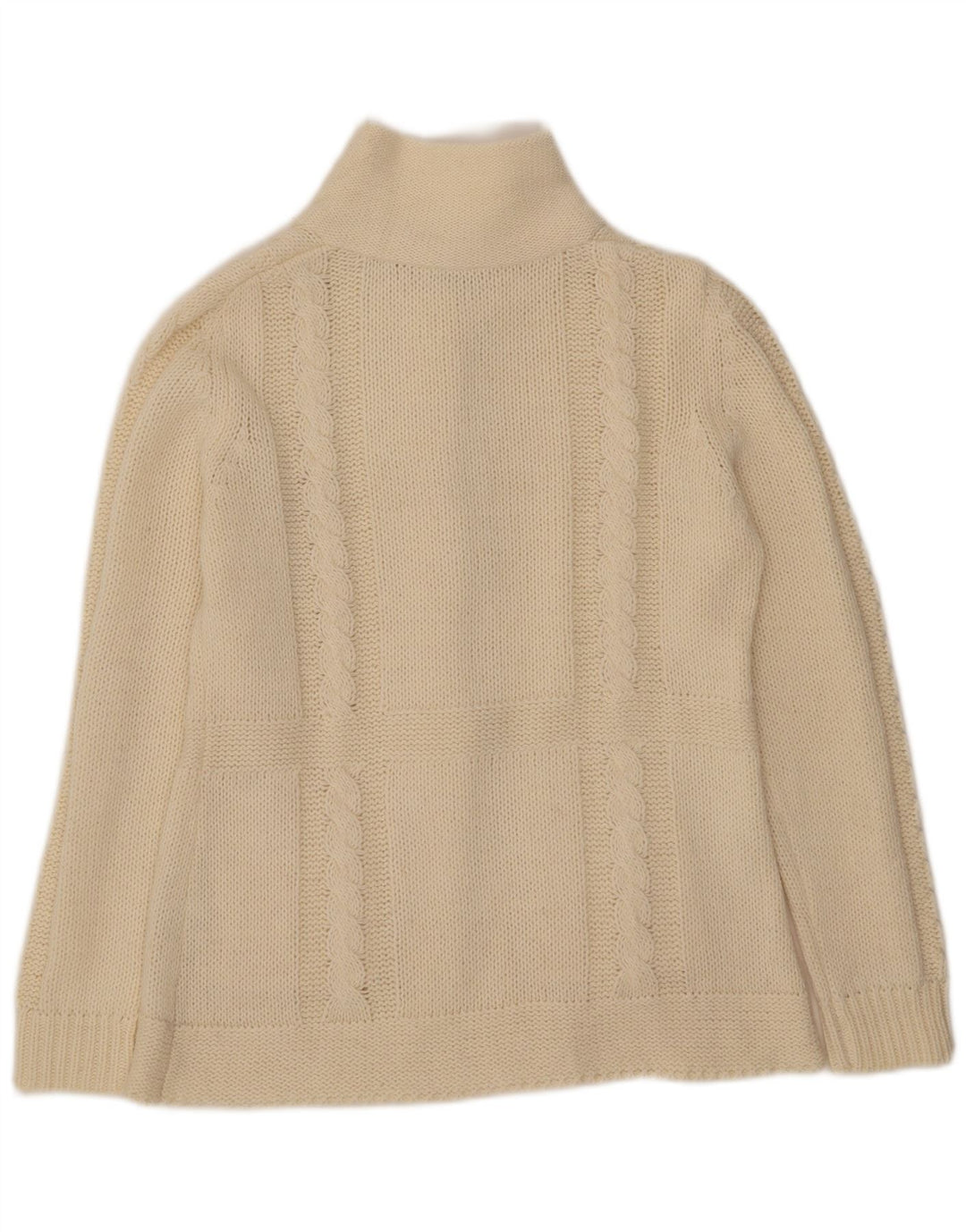 Vintage mujer Cardigan suéter IT 42 Medio Off White Acrílico