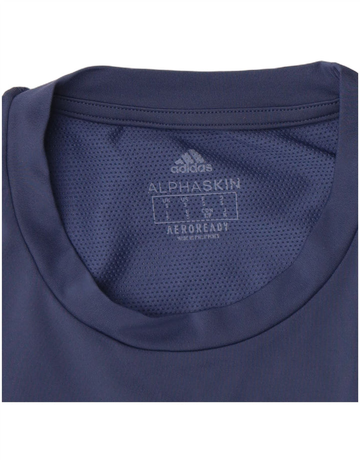 ADIDAS Hombre Aeroready Graphic Camiseta Top Pequeño Azul Marino