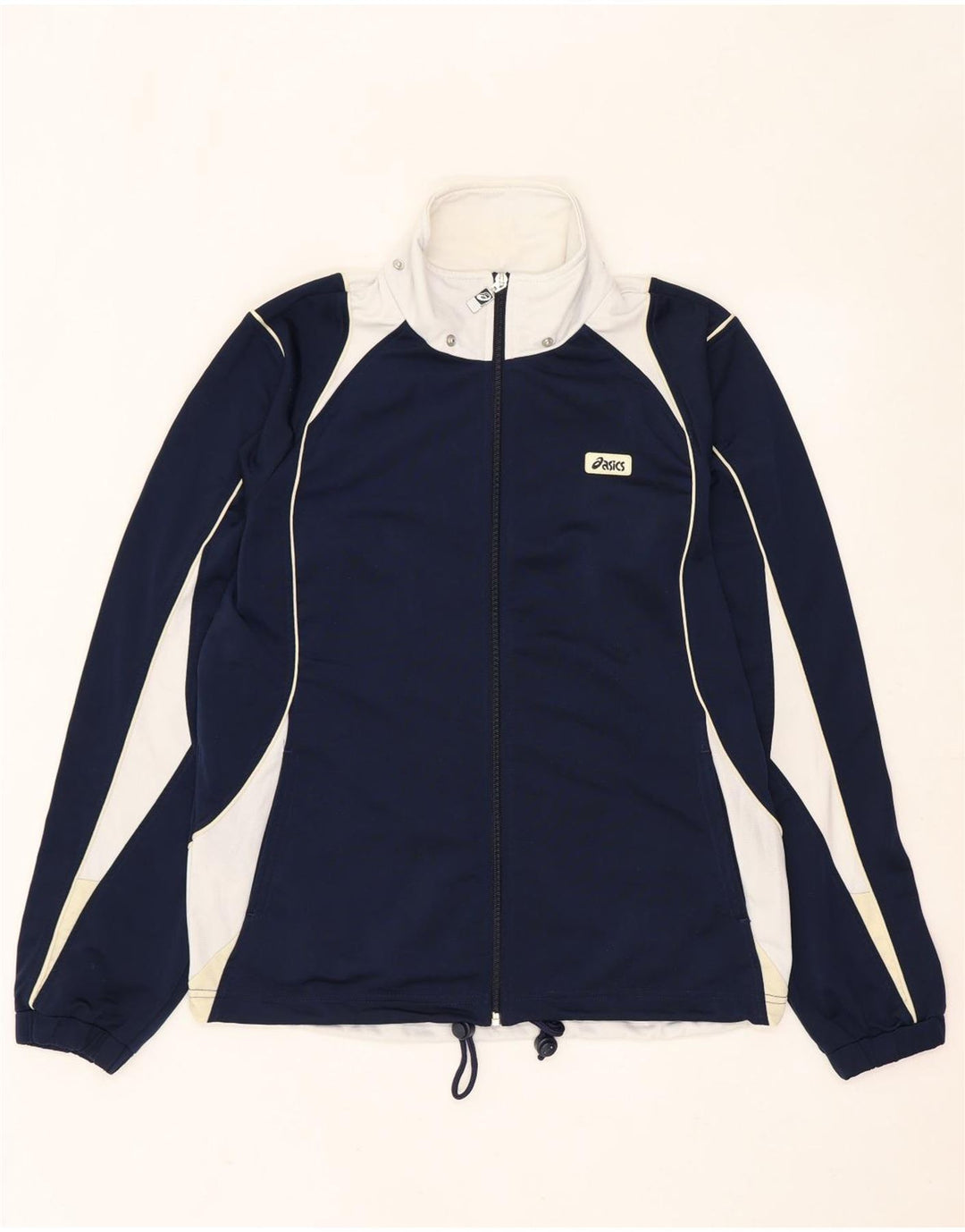 ASICS Hombre Chándal Top Chaqueta Pequeña Azul Marino Colorblock Poliéster