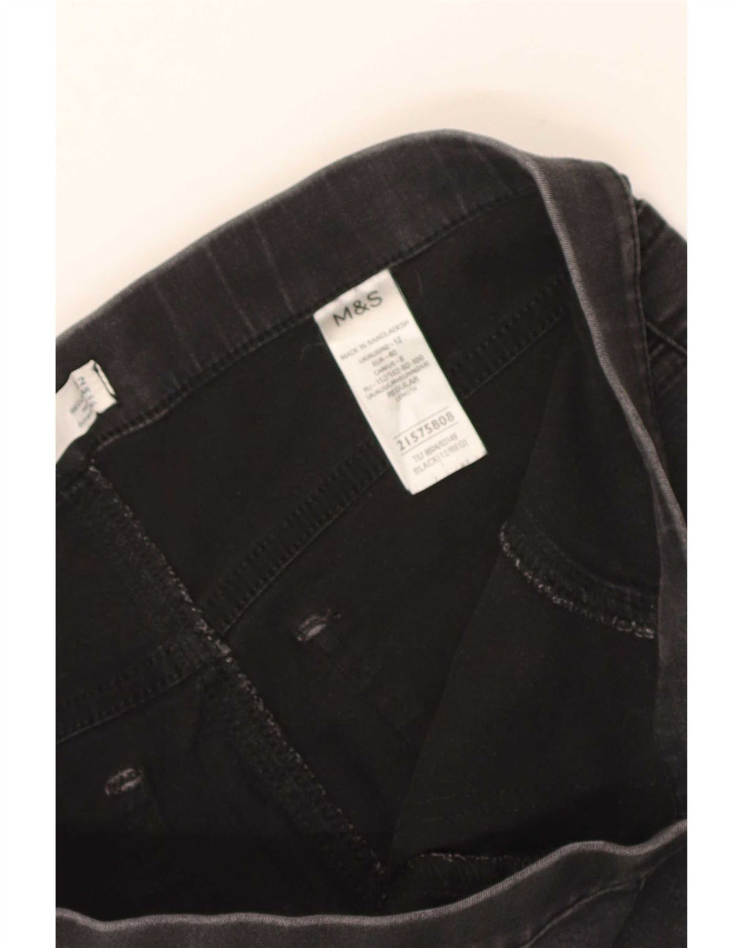 Marks & Spencer Jeans Jegging para Mujer UK 12 Medium W30 L27 Algodón Negro