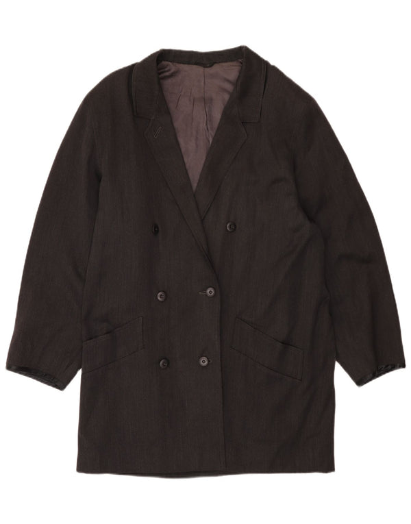 Sportmax Abrigo cruzado para mujer UK 44 Gris medio