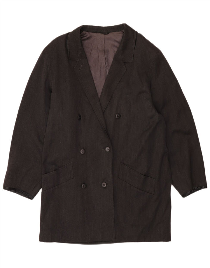 Sportmax Abrigo cruzado para mujer UK 44 Gris medio
