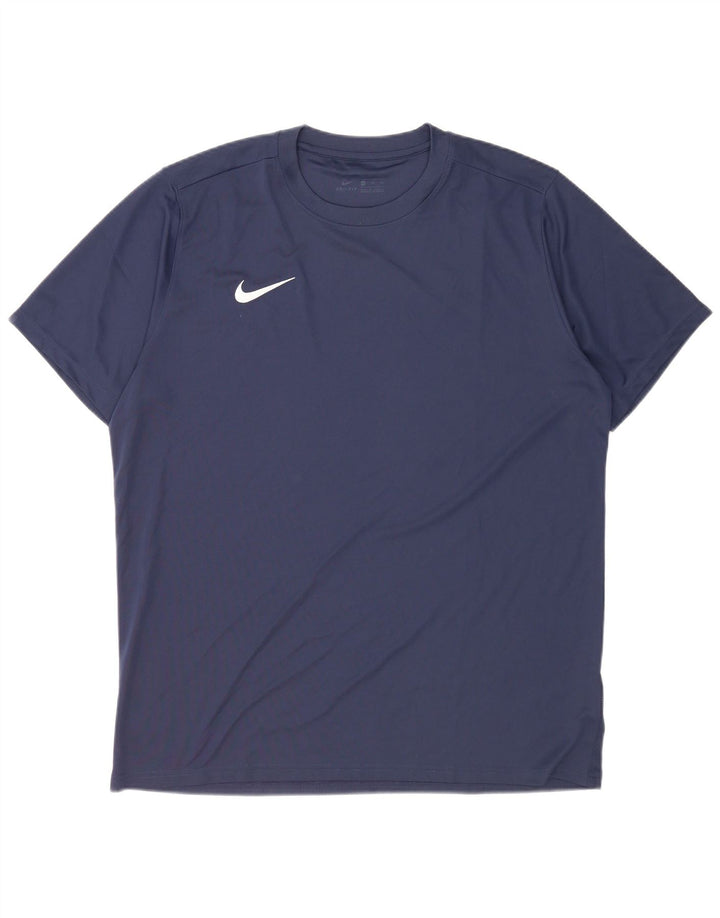 Nike Camiseta Dri Fit para hombre Top 2XL Azul marino Poliéster