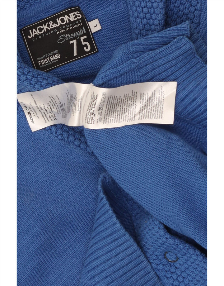Jack & Jones Hombre Cárdigan Suéter Grande Algodón Azul