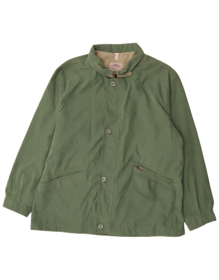 Vintage hombres chaqueta utilitaria Reino Unido 50 5XL poliéster verde