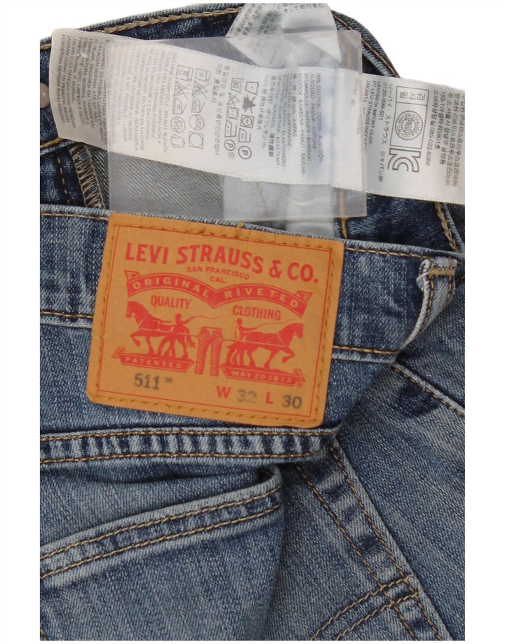 LEVI'S Mens 511 Slim Jeans W32 L30 Blue Cotton