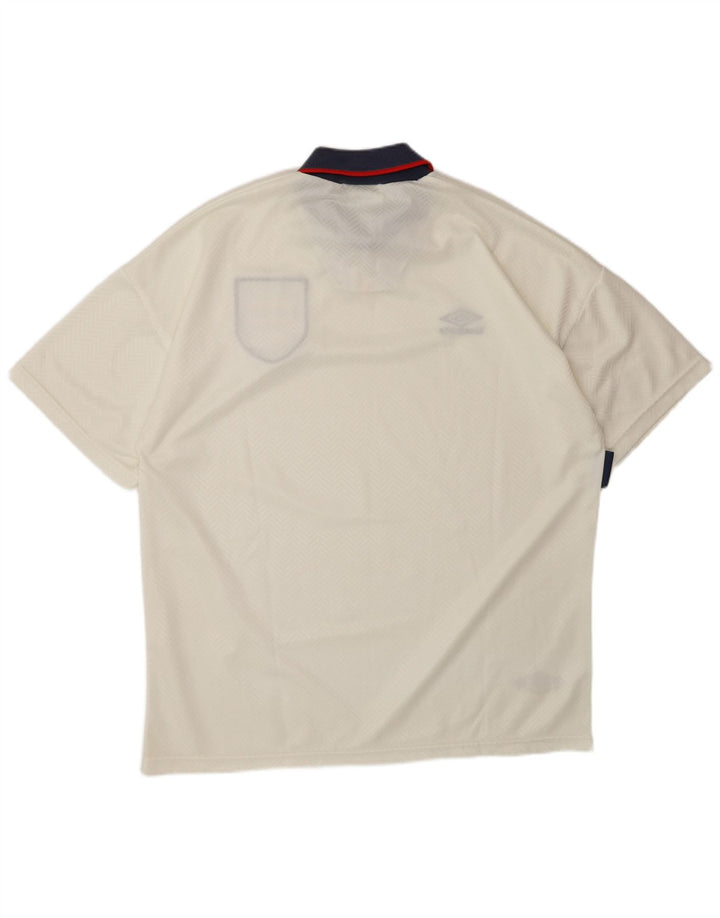 UMBRO Polo gráfico de local de Inglaterra 1993-1994 para hombre XL Blanco Poliéster