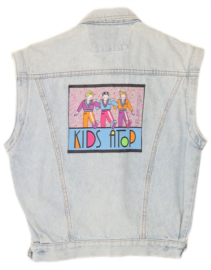 Casucci Chaleco vaquero con estampado gráfico para niños 9-10 años Algodón azul