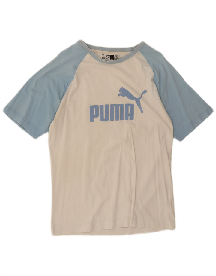 Puma Camiseta gráfica para hombre Top grande blanco color block