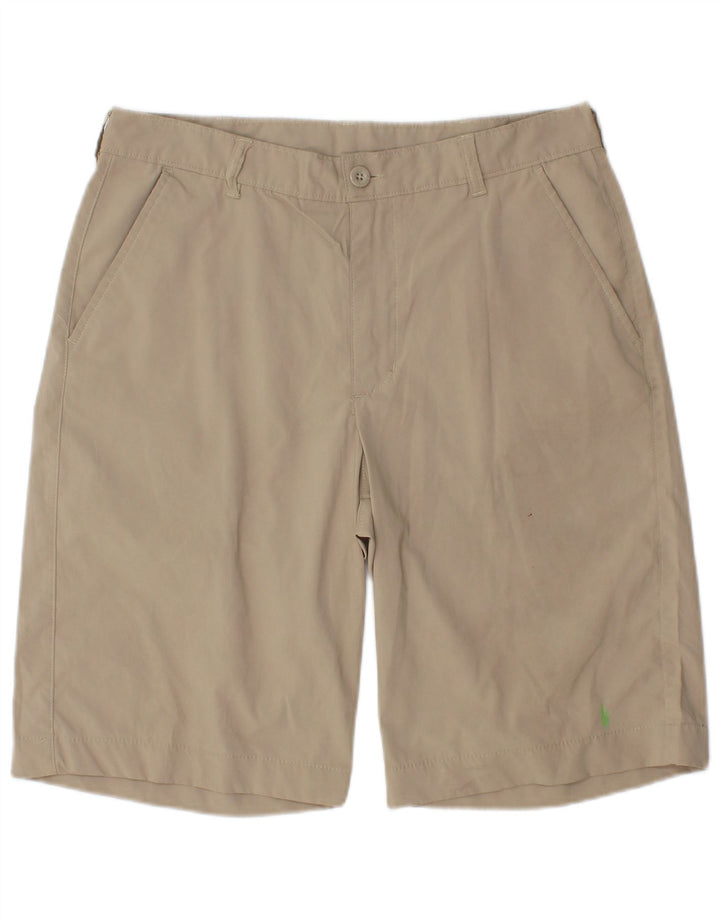 IZOD Pantalones cortos chinos para hombre W32 Poliéster beige medio