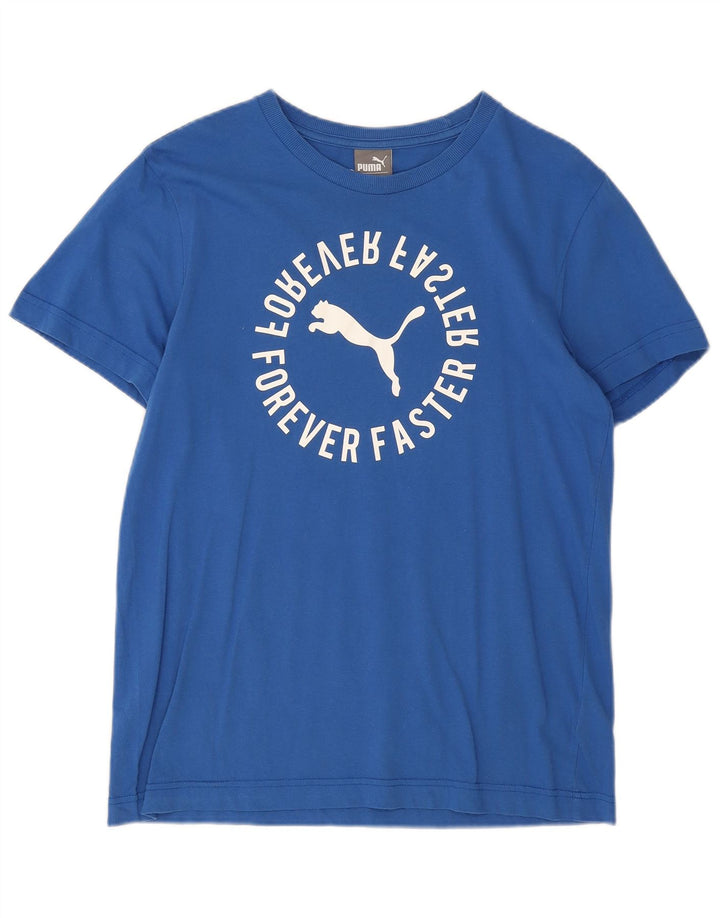 Puma - Camiseta gráfica para hombre, talla grande, algodón azul