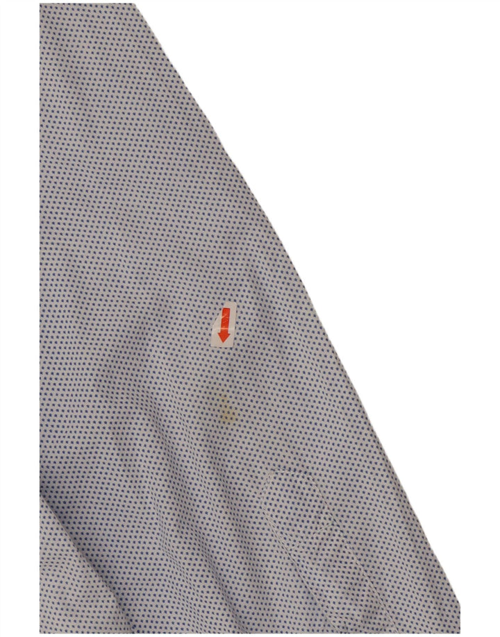 Camisa Gas Hombre Grande Algodón Moteado Azul