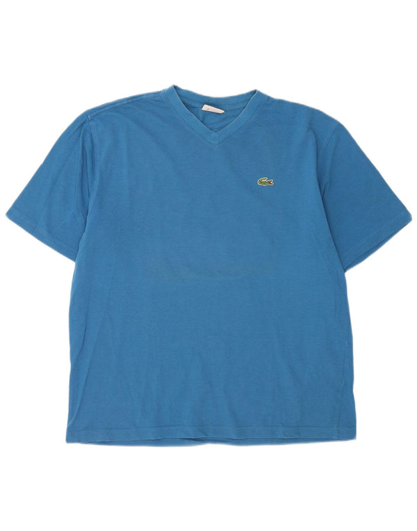 Camiseta Lacoste para hombre talla superior 5 algodón azul grande