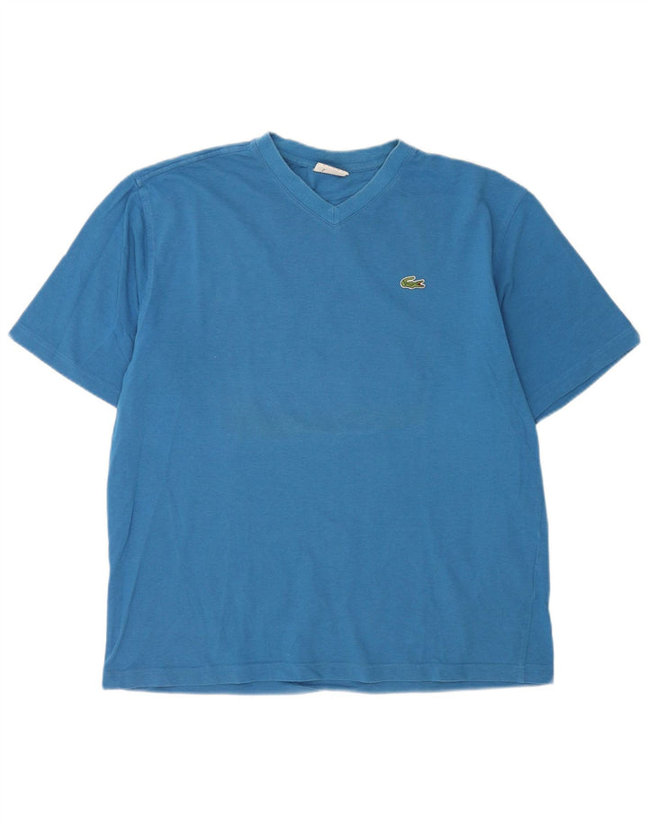 Camiseta Lacoste para hombre talla superior 5 algodón azul grande