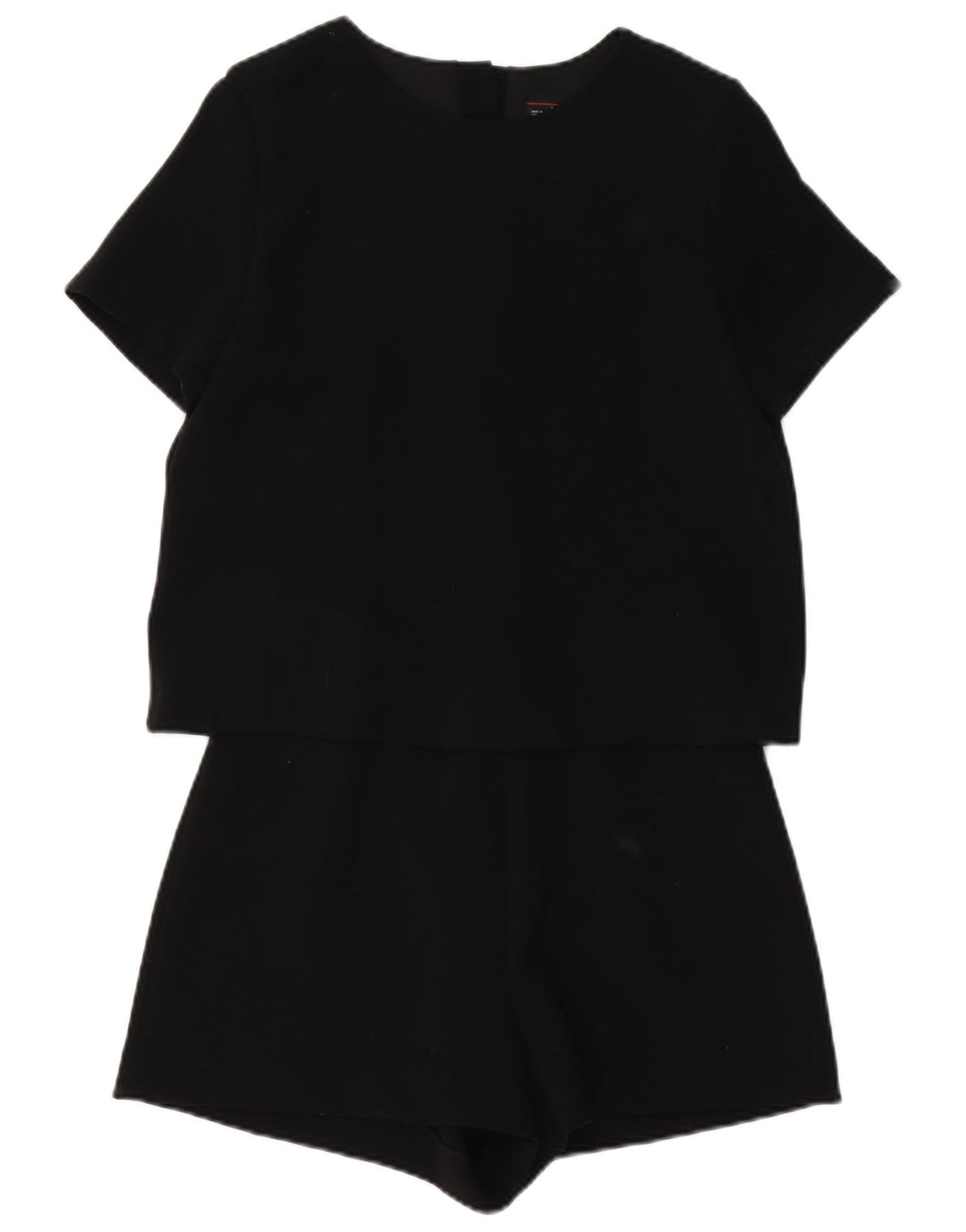 Zara Mujer Mono Corto UK 40 Mediano Negro Poliéster