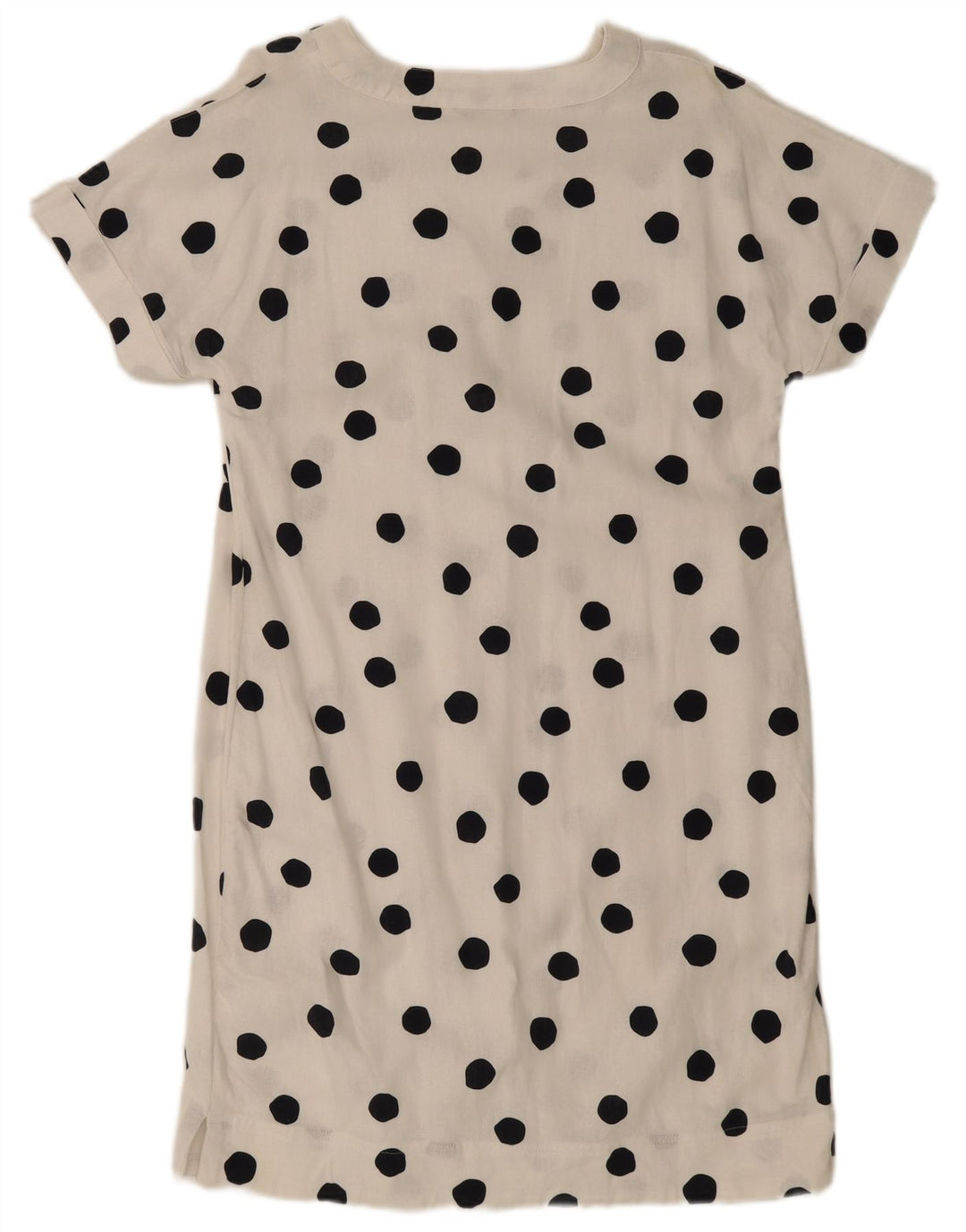 Marks & Spencer Vestido acampanado para mujer Reino Unido 44 Mediano Lino de lunares blancos