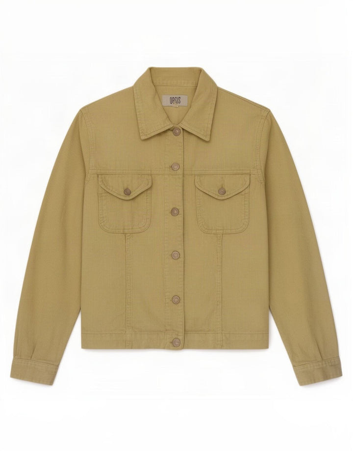 Oasis Chaqueta de pana para mujer UK 12 Algodón amarillo medio