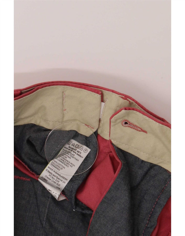 Marks & Spencer Pantalones cortos chinos de corte regular para hombre W32 Algodón rosa medio