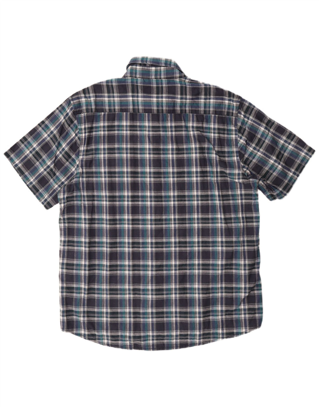 Avirex Camisa de manga corta para hombre 2XL Azul marino Cuadros Algodón