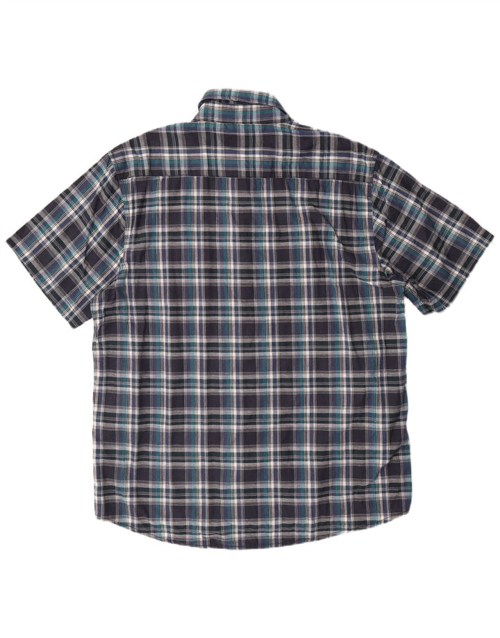 Avirex Camisa de manga corta para hombre 2XL Azul marino Cuadros Algodón
