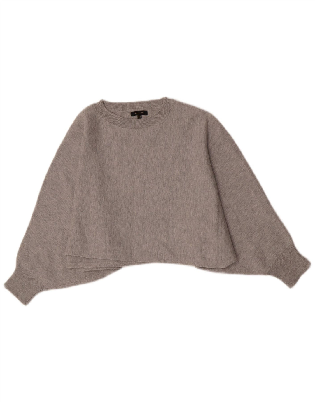 Massimo Dutti Sudadera Corta para Mujer Jersey UK 44 Gris Medio Moteado