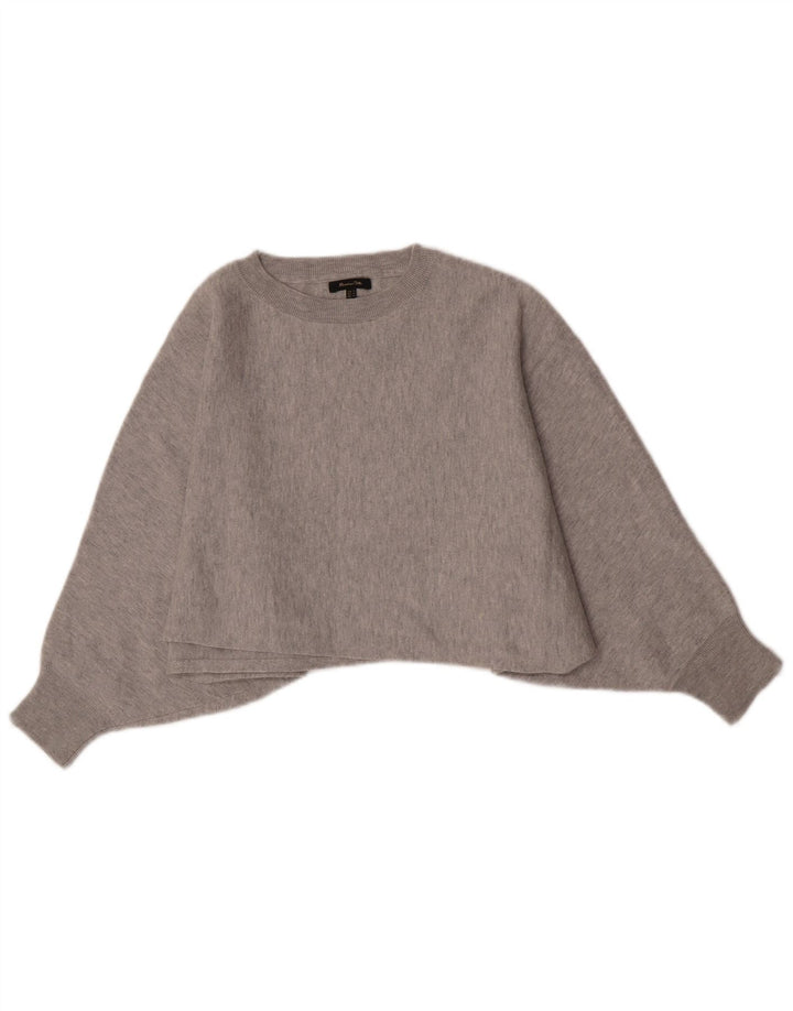 Massimo Dutti Sudadera Corta para Mujer Jersey UK 44 Gris Medio Moteado