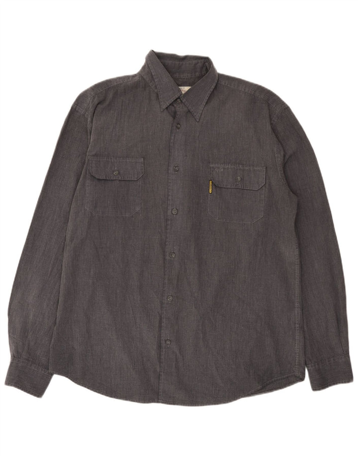 Armani Jeans Camisa Hombre XL Gris Poliéster