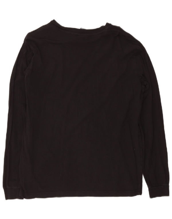 Champion Top gráfico para hombre de manga larga de algodón negro mediano