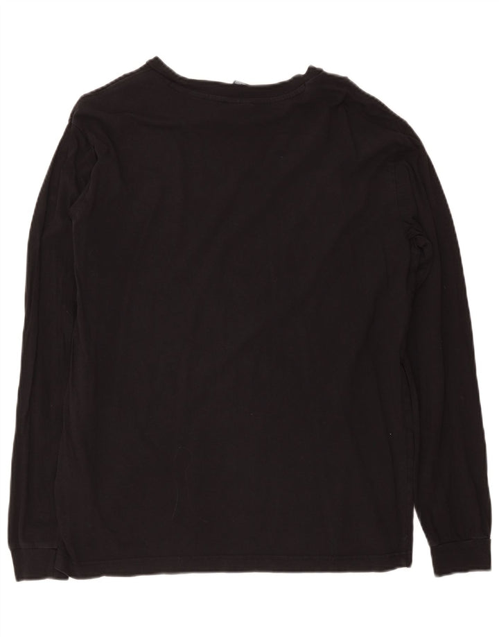 Champion Top gráfico para hombre de manga larga de algodón negro mediano