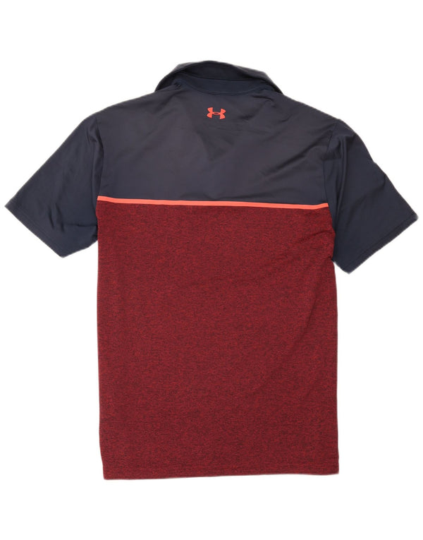 Under Armour Polo para hombre de poliéster con bloques de color burdeos grande