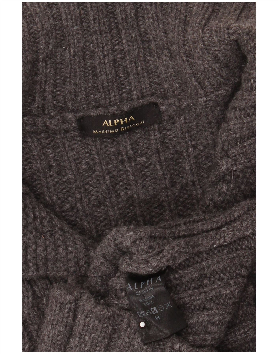 Alpha Massimo Rebecchi Suéter tipo jersey con cuello y botones para hombre IT 48 Gris medio